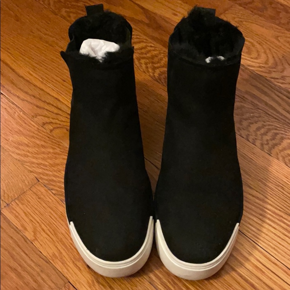 J/Slides classic Chelsea bootie with faux fur